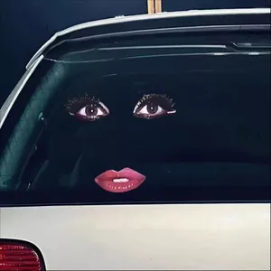 Ladyga Ladygaga Ladygaga Dán Ngộ nghĩnh Trừu Tượng Xe Dán Môi Đỏ Mắt Lớn Máy Tính Trang Trí Dán Xe Điện Dán 26.3.22