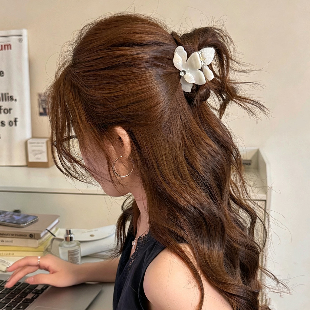 Vintage Acetate Bướm Kẹp Tóc Nữ Cá Mập Kẹp