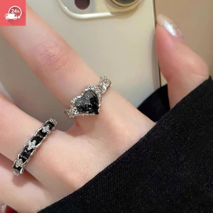 Nhẫn nữ hình trái tim zircon khí chất thời trang có thể điều chỉnh màu gradient