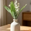 1Pc Hoa nhân tạo Lily of the Valley Hoa giả thực tế có thân cho bàn bình hoa Trung tâm