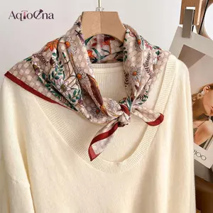 AqToCna 70cm Đa Năng Vuông Khăn Cho Nữ Hijab Nhỏ Ne Cà Vạt Tay Kerchief Thoáng Khí AqToCna