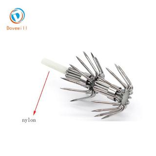 Dovewill 10 Chiếc Thép Không Gỉ Dạ Quang Mực Dụ Móc Câu Cá Egi Jig Móc 020