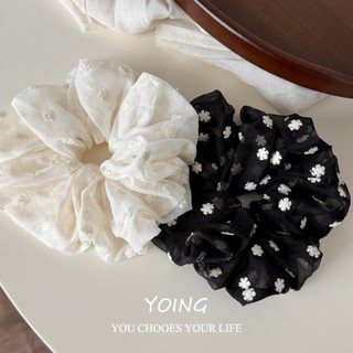 Yoing / Phong Cách Mới Phong Cách Hàn Quốc Thêu Hoa Scrunchy Dây Buộc Tóc Phong Cách Lười Scrunchy Phụ Kiện Tóc