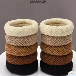 Dây buộc tóc BRBRAA 5 / 10 CÁI, Dây buộc tóc phối màu dày đậm, Phụ kiện tóc trang trí kiểu dáng đàn hồi cao bền bỉ dành cho nữ Cô gái