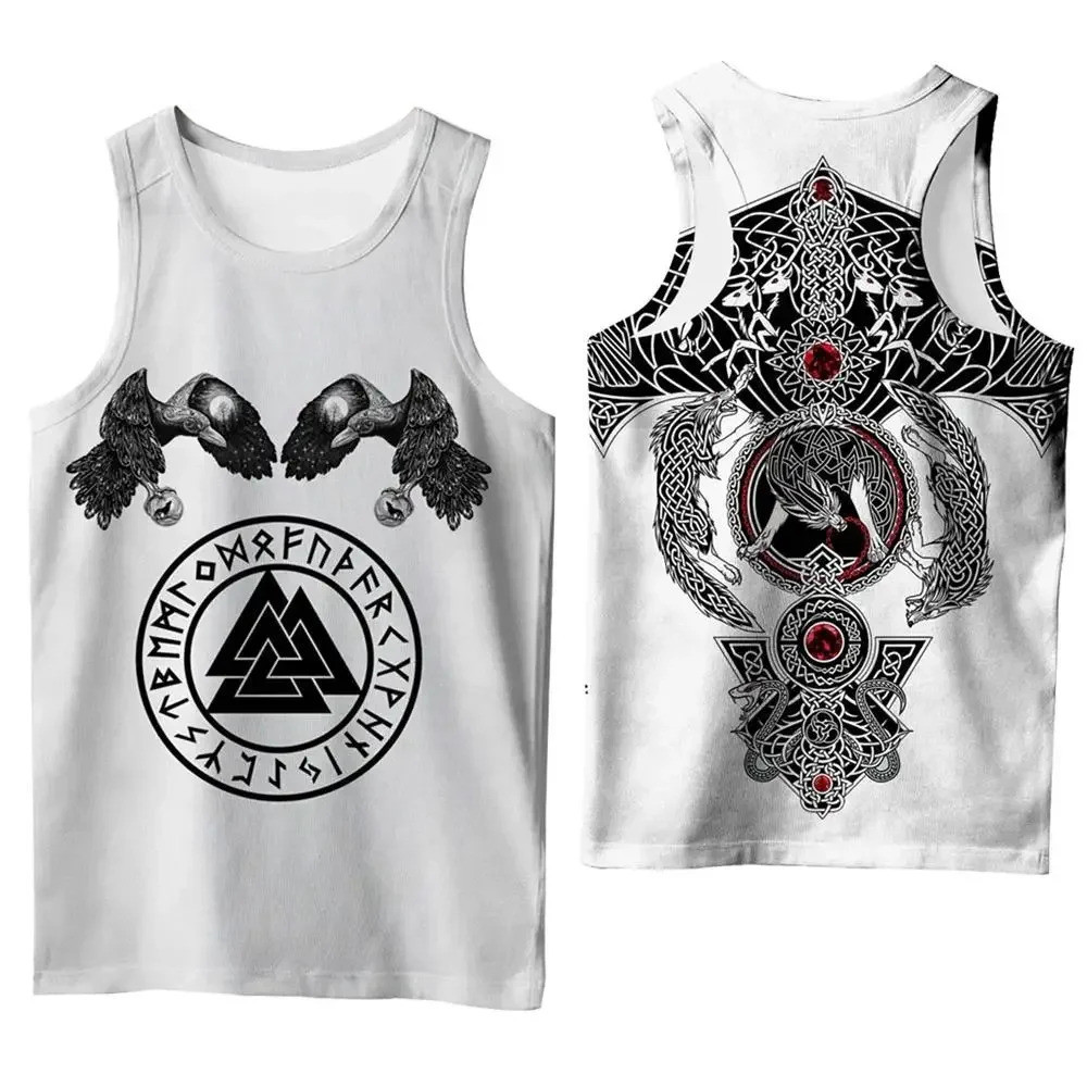 Retro Tree of Life Tattoo Crow Tank Top, Áo Vest mùa hè không tay in 3D, phong cách mềm mại thoáng khí