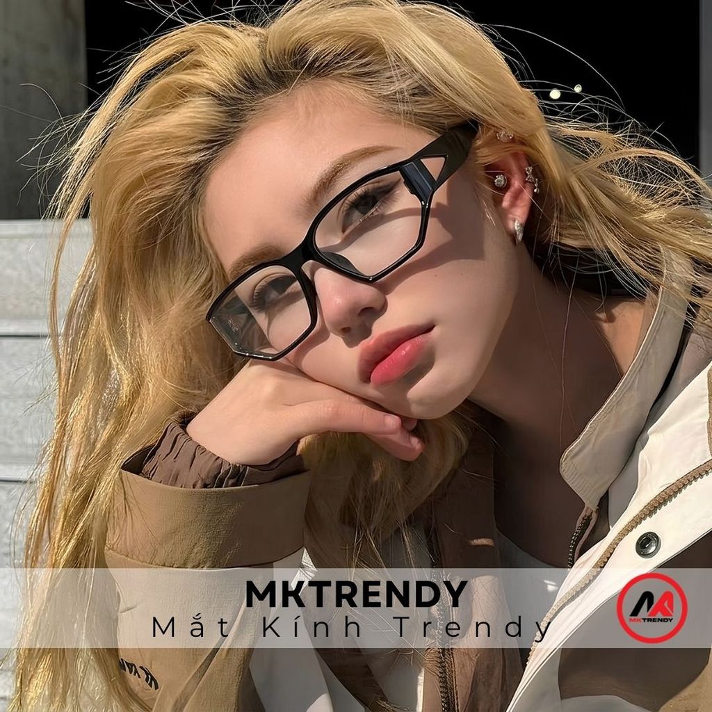 Kính râm thời trang gọng vuông MKTRENDY kính đổi màu chống tia UV phong cách sang trọng T18