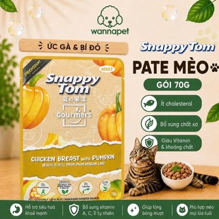 [Combo 6 Gói] Pate Mèo SNAPPY TOM Trái Cây 70g Bổ Sung Vitamin Chất Xơ Dễ Tiêu Hóa - Wanna Pet