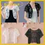 Áo ren GUSTAVA, Áo khoác mùa hè cô dâu phong cách Crop phía trước mở, Áo len Cardigan ngắn tay họa tiết hoa đen / trắng thanh lịch dành cho nữ
