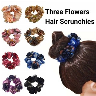 POYFOX Ren Tóc Scrunchies, Nhẫn Tóc Ruột Lớn Sáng Tạo Thanh Lịch, Dây Đầu Độ Đàn Hồi Cao Thoải Mái Mặc 3 Bó Hoa Dây Cao Su Nữ Sử Dụng