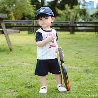 Bubaby Bộ cộc tay cổ tròn Sporty, bộ cộc tay mềm mại cho bé | Quần áo trẻ em mềm mịn | SCT1304SP T6.1