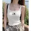 Áo yếm Cotton nguyên chất Mặc ngoài mùa hè Phong cách mới Ôm hơn In chữ Slim-fit Áo khoác ngoài không tay đế đeo hàng đầu dành cho nữ