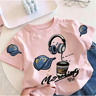COD✅ Áo thun nữ vai thẳng thêu giả, In họa tiết cổ điển Mỹ, tay ngắn vai thẳng bằng cotton nguyên chất, eo thon. 5.191
