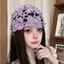 Mũ beanie chui đầu BRAAA, Mũ beanie dệt kim mỏng móc tay, Mũ nồi thoáng khí thời trang rỗng dành cho nữ