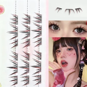 Lông mi giả cá nhân màu đỏ đậm 3D Cụm mi mở rộng C Curl DIY Trang điểm