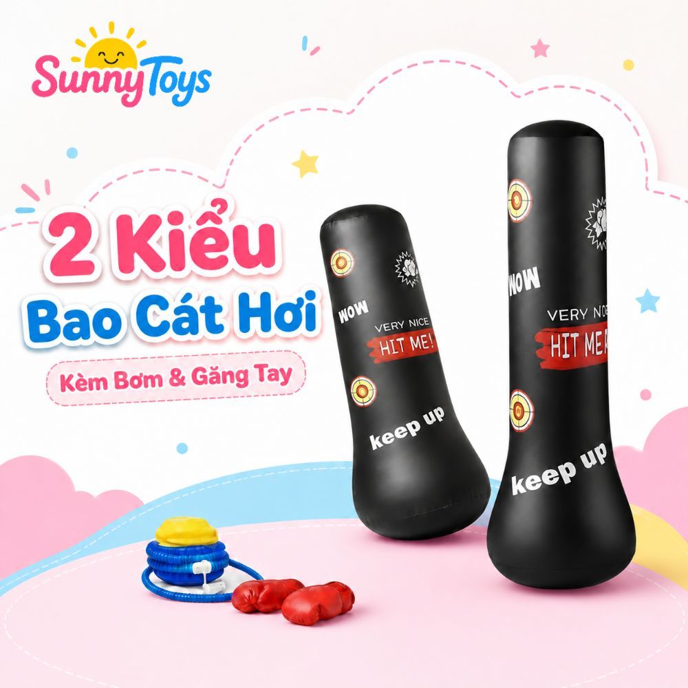 Bộ Đấm Bốc Hơi SunnyToys Tặng Kèm Bơm - Trụ Boxing Cho Bé Vận Động Vui Nhộn