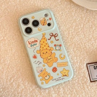 Dành Cho IPhone 17 16 15 14 plus 13 12 11 Pro Max 7 8 Plus Màu vàng ngôi sao gấu con trường hợp điện thoại