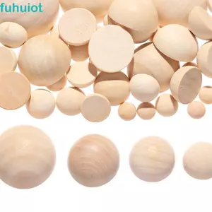 FUHUIOT Bóng Hạt DIY Gỗ Bán Cầu Tự Nhiên Chia Chưa Hoàn Thành Trang Trí Đám Cưới Thủ Công Bóng