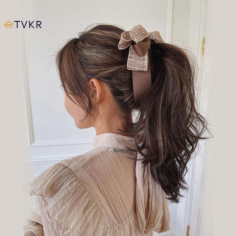 TVKR 2022 Mới Ruy Băng Nơ Chuối Kẹp Ngọc Trai Dễ Thương Chân Tóc Barrette Nữ Phụ Kiện Tóc Thời Trang Màu Trơn Thanh Lịch Tóc Móng Vuốt OIK