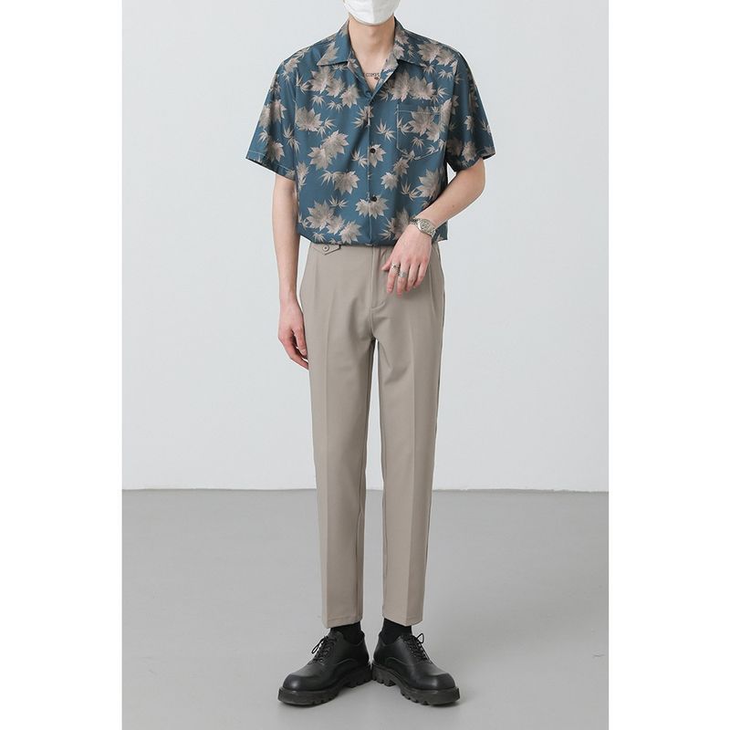 Áo Sơ Mi Hoa Cổ Cuba Unisex Hawaii Đi Biển Ngắn Tay Mùa Hè