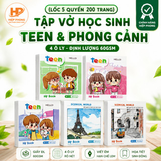 ( Lốc 5 Quyển ) Vở Học Sinh Hiệp Phong Giá Rẻ 200 Trang ĐL 60gsm (4 Ô Ly - Chính Hãng)