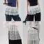 SHUPUN Ren Mini Váy, Thêu Hoa Nhìn Xuyên Qua Ren Xù Váy, Bông Tai Kẹp Y2K Dạo Phố Xếp Ly Váy Quần Jean Trang Trí