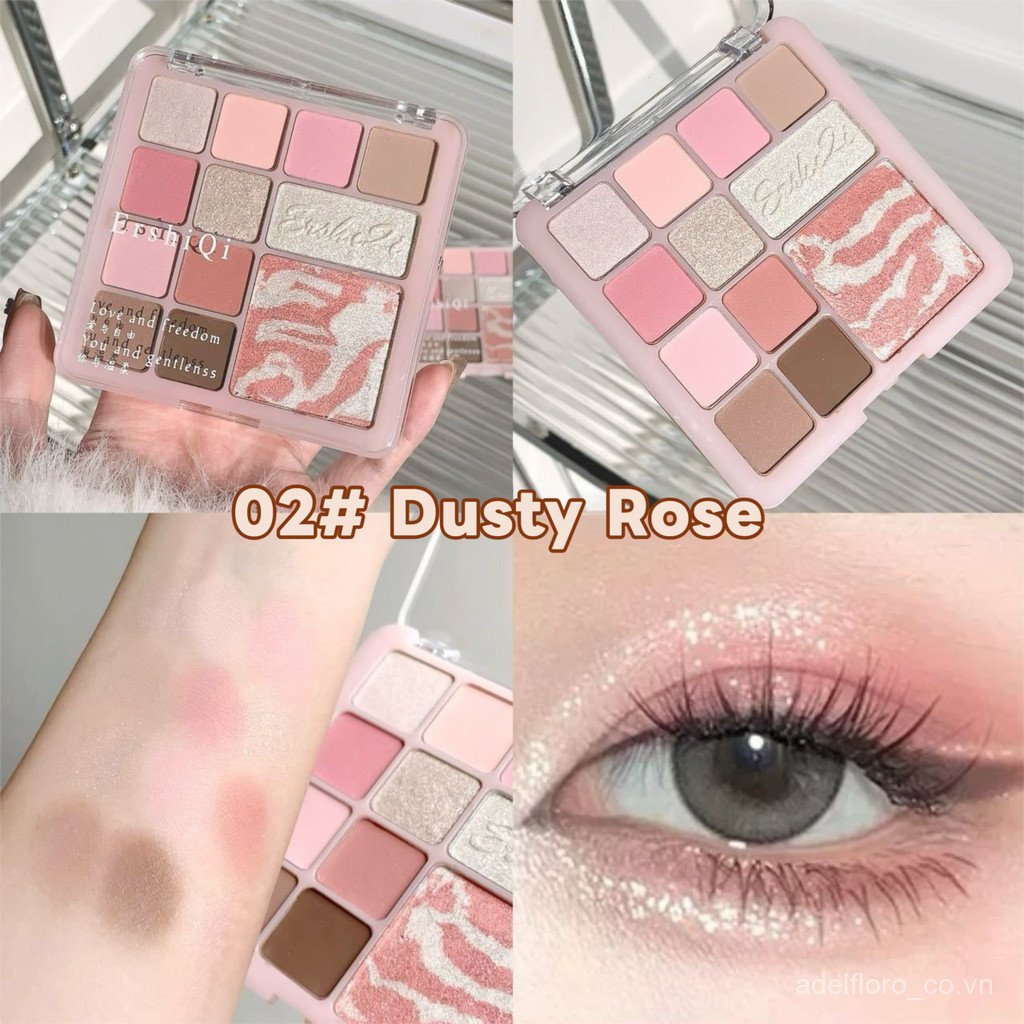 [2026 Mới] Bảng Màu 12 Màu - Phấn má hồng phấn mắt, Màu hồng Gradient, Matte Shimmer, Soft Blend