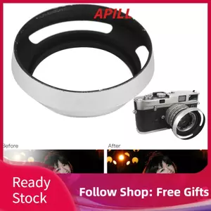 apill Lens Hood 52MM Đa Năng Hợp Kim Nhôm Camera Bóng Thay Thế Di Động Rỗng Thiết Kế Vát Bạc