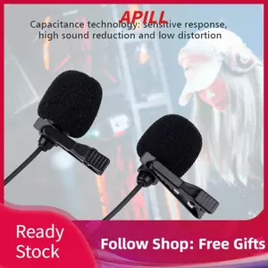 Apill 3.5mm Dualhead Ve Áo Micro Điện Dung cho Điện Thoại Di Động Chuyên Nghiệp Lavalier Clip Về Lọc Tiếng Ồn