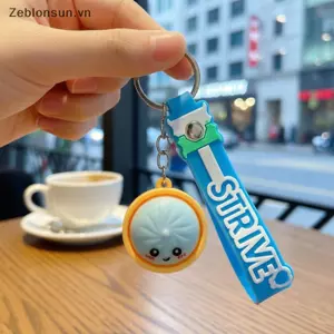 # HB # Mặt dây chuyền phong cách hấp bánh bao Baozi dễ thương cho túi xách và quà sinh nhật ô tô.