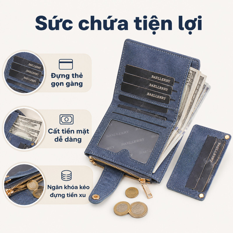 Ví Nữ Nhỏ Gọn Phong Cách Ins Mới – Da PU, Dây Kéo Mini, Đựng Thẻ & Tiền Xu Đa Năng, Phụ Kiện Thời Trang Cho Học Sinh