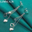 URMYLADY Bạc 925 Ba Trái Tim Bông Tai Nữ Tiệc Cưới Thời Trang Quyến Rũ Trang Sức