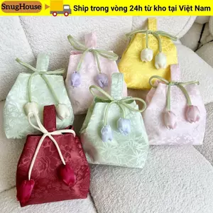 Túi đựng đồ trang sức quà tặng SNUGHOUSE, Thanh lịch với hoa Túi đeo tay, Túi đựng đồ cầm tay nhỏ có thể giặt thời trang dành cho bé gái Phụ nữ Nữ Nữ