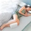Gối đầu gối CATMALLER88, Gối chân Cotton có thể giặt được, Gối xốp hỗ trợ chân mềm cho người ngủ bên