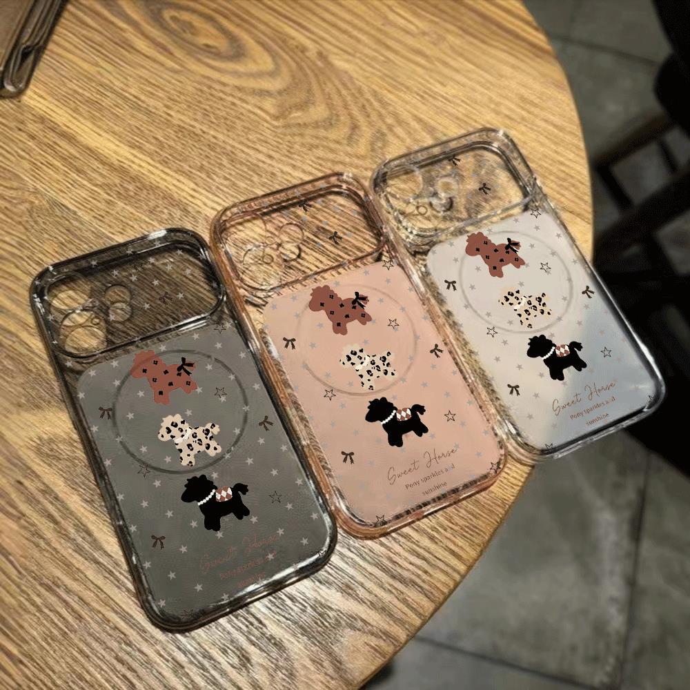 Ốp lưng iPhone 16/15/14/13 Chó Nhỏ Ba Màu Dễ Thương Phong Cách Đáng Yêu Chống Trầy