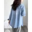 Áo sơ mi Denim dài vừa phải mùa xuân thu phiên bản Hàn Quốc Thiết kế dáng rộng Niche Áo sơ mi dài tay