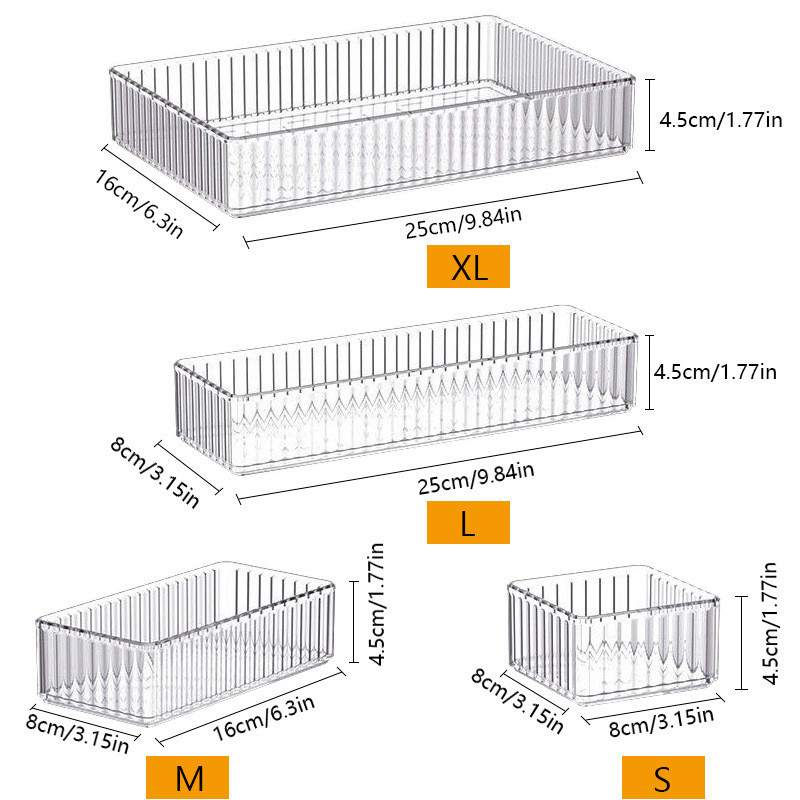 Ngăn Kéo Acrylic Tổ Chức Trong Suốt,Khay Phân Vùng Để Bàn,Hộp Bảo Quản Mỹ Phẩm Xếp Chồng