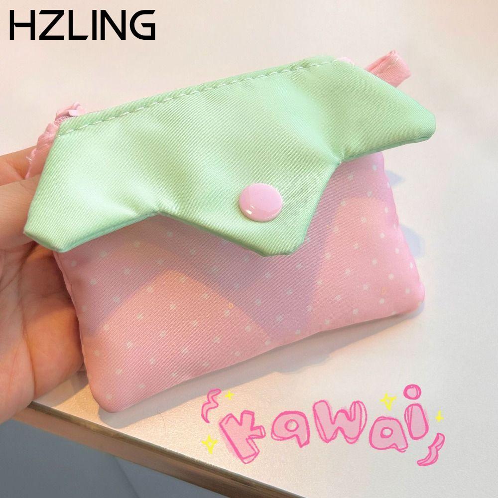 Ví đựng tiền xu HZLING, Túi đựng mỹ phẩm Mini dâu tây chấm bi, Thiết kế dây kéo Kawaii Hộp đựng thẻ di động Hộp đựng phụ kiện nhỏ