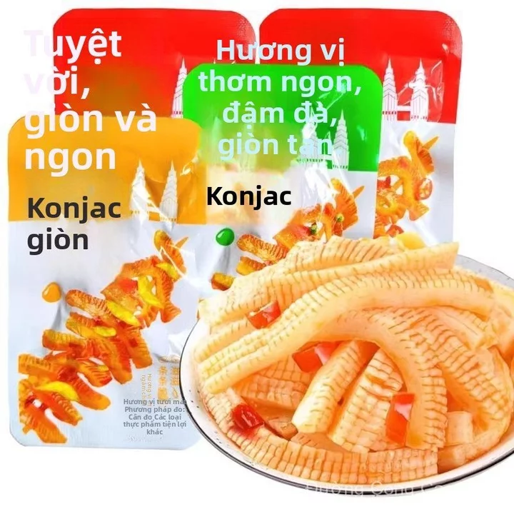 Đồ ăn vặt Konjac Shangkoujia: Đồ ăn vặt Konjac chua, cay và thơm ngon, lòng bò chay, đồ ăn vặt đóng gói nhỏ, que cay.