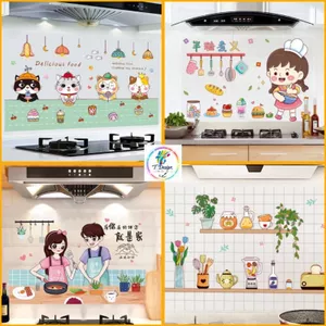 Decal dán bếp cách nhiệt, chống dầu mỡ, kích thước 60x90cm, bảo vệ tường bếp hiệu quả.