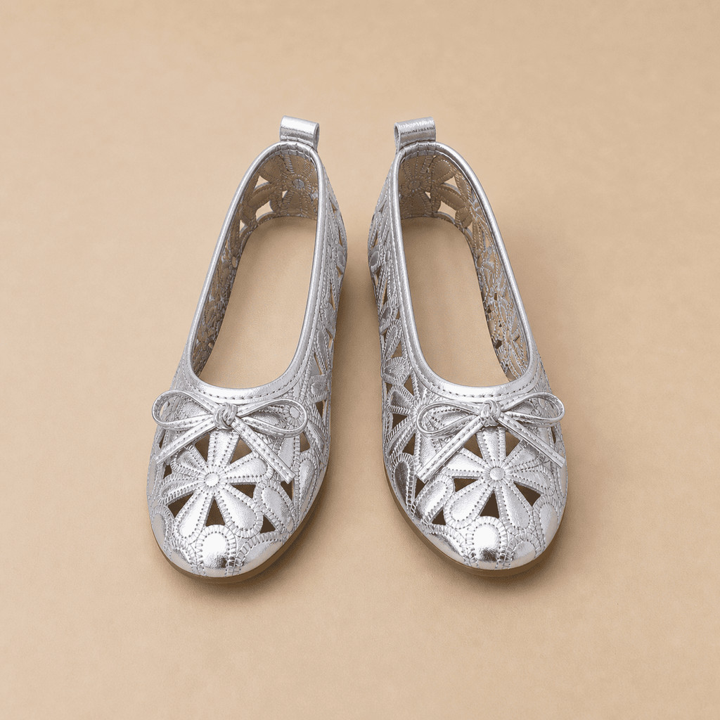 Atikota Nữ Hoa Rỗng Ra Nơ Trang Trí Slip On Giày Đế Bằng Thoáng Khí Nhẹ Đa Năng Thường Ngày Đi Lại Giày Cho Nữ