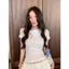 Milyfashion Pure Desire Ren Trắng Tay Ngắn T Mùa Hè Phong Cách Mới Slim-Fit Slim Hơn Nhìn Nóng Cô Gái Ngắn Top ZMMQ