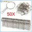 XOITU 50 Chiếc DIY 25 Mm Đánh Bóng Bạc Móc Khóa Móc Khóa Chia Vòng Ngắn Móc Khóa VN