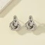 Bông tai nút THEGIRL8B, Bông tai xoắn không đều hình học, Thiết kế nhiều lớp sáng tạo Phong cách Chunky Vintage Bông tai đinh tán kim loại hàng ngày