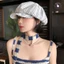 Mũ nồi xếp ly sọc cổ điển - Mũ họa sĩ chống nắng mùa hè dành cho nữ Vòng tuần hoàn đầu lớn