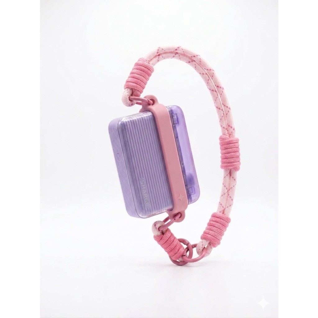 Bộ dây đeo sạc dự phòng kèm vòng silicon co dãn - chu vi 15cm, decor sạc dự phòng