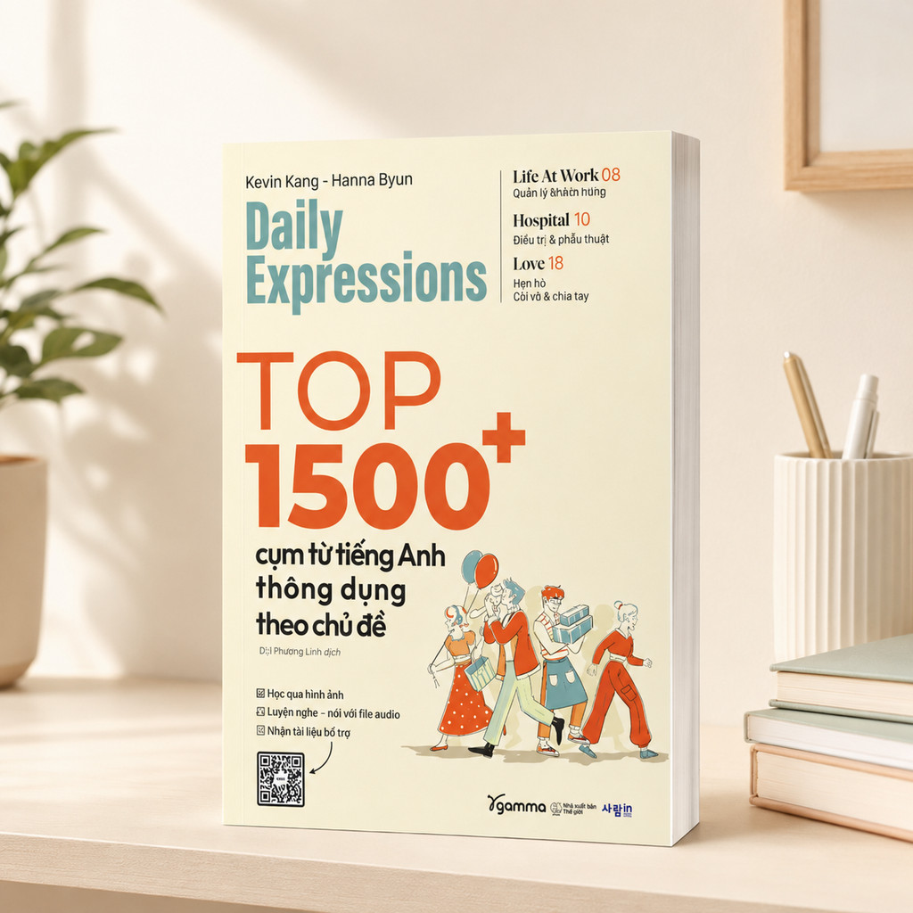 Sách - Daily Expression: Top 1500+ Cụm Từ Tiếng Anh Thông Dụng Theo Chủ Đề (Alpha Books)