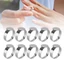 PYCOU 20 Chiếc Nhẫn Trống, Đế Bằng Thép Không Gỉ Có Thể Điều Chỉnh Nhẫn, Nhảy Nhẫn Tròn Có Thể Điều Chỉnh Bạc Phẳng Nhẫn Trang Sức Thủ Công