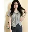 Phiên bản Hàn Quốc Phối ren cổ tròn chấm bi ngắn tay mùa hè 2026 Phong cách mới Ngọt ngào Slim-Fit Slimmer Look Thời trang hẹp @