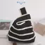 E-WOITD 1 Chiếc Thời Trang Handmade Sợi Sọc Dệt Kim Túi Xách Nữ Thắt Lưng Túi Đeo Tay Hàn Quốc Túi Tote Thường Ngày Có Thể Tái Sử Dụng Túi Mua Sắm E-WOITD