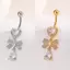 PNPIA- Thời Trang Zircon Bướm Bụng Nút Nhẫn Sáng Bóng Pha Lê Nơ Rốn Xuyên Cho Nữ Bé Gái Gợi Cảm Bụng Đi Biển Trang Sức Quà Tặng